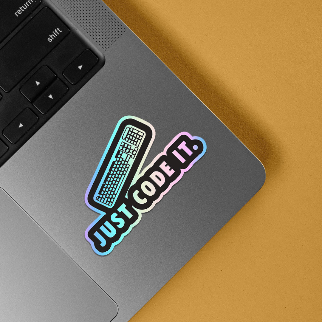 Just Code It Holographic Stickers