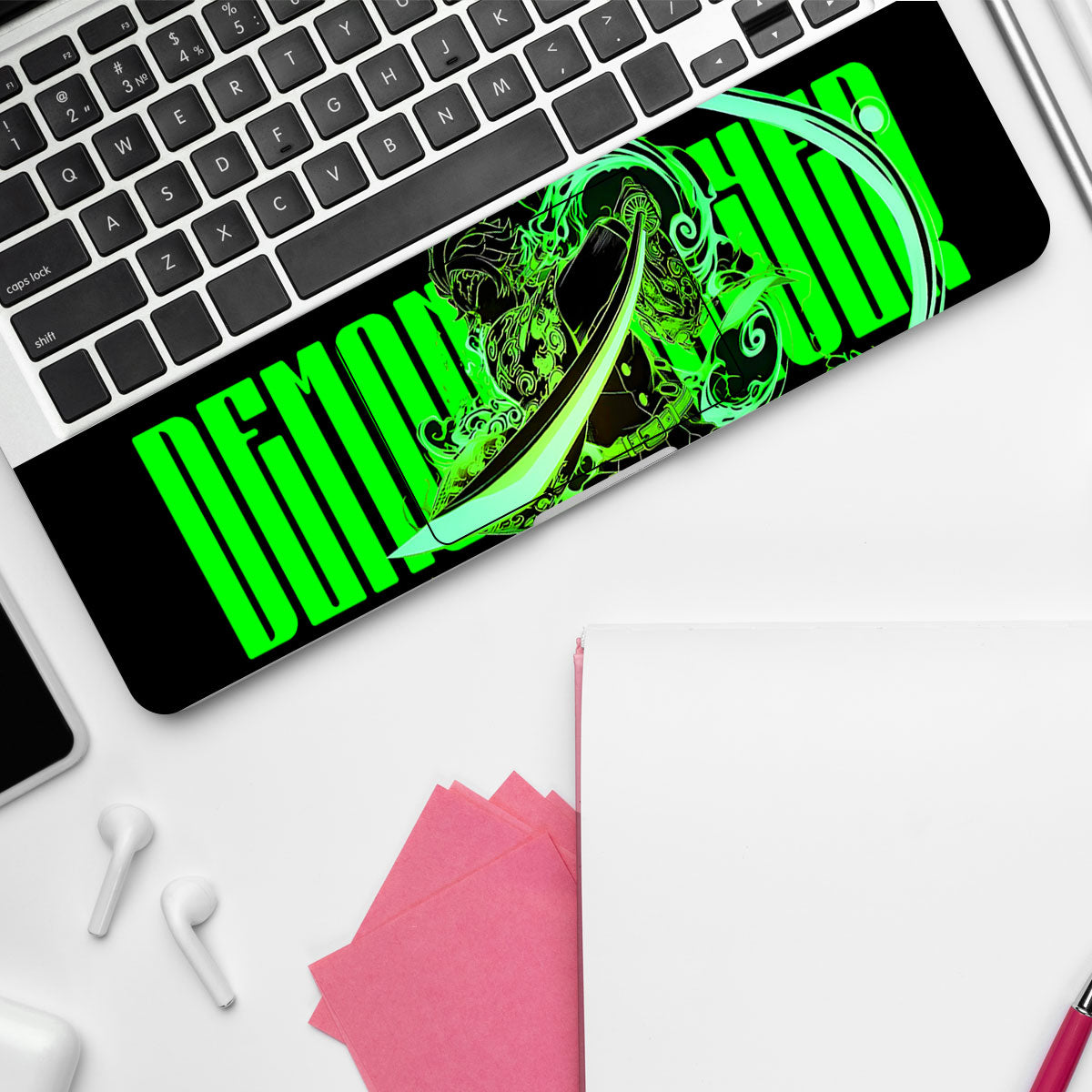 Tanjiro Green Flame Dance Anime Laptop Skin