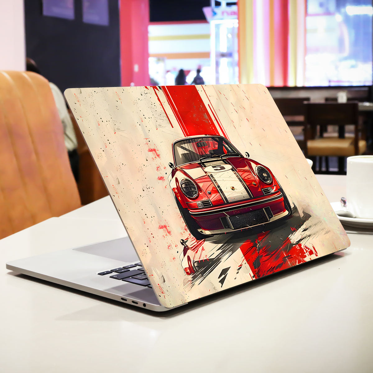 Classic Red Porsche Cars & Bikes Laptop Skin