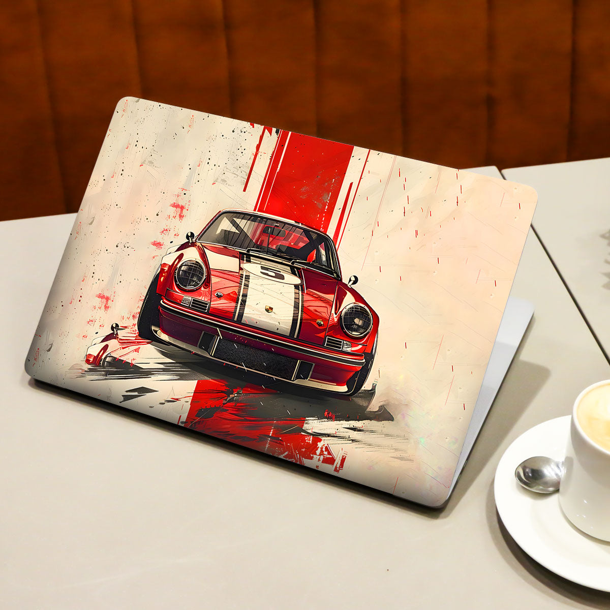 Classic Red Porsche Cars & Bikes Laptop Skin