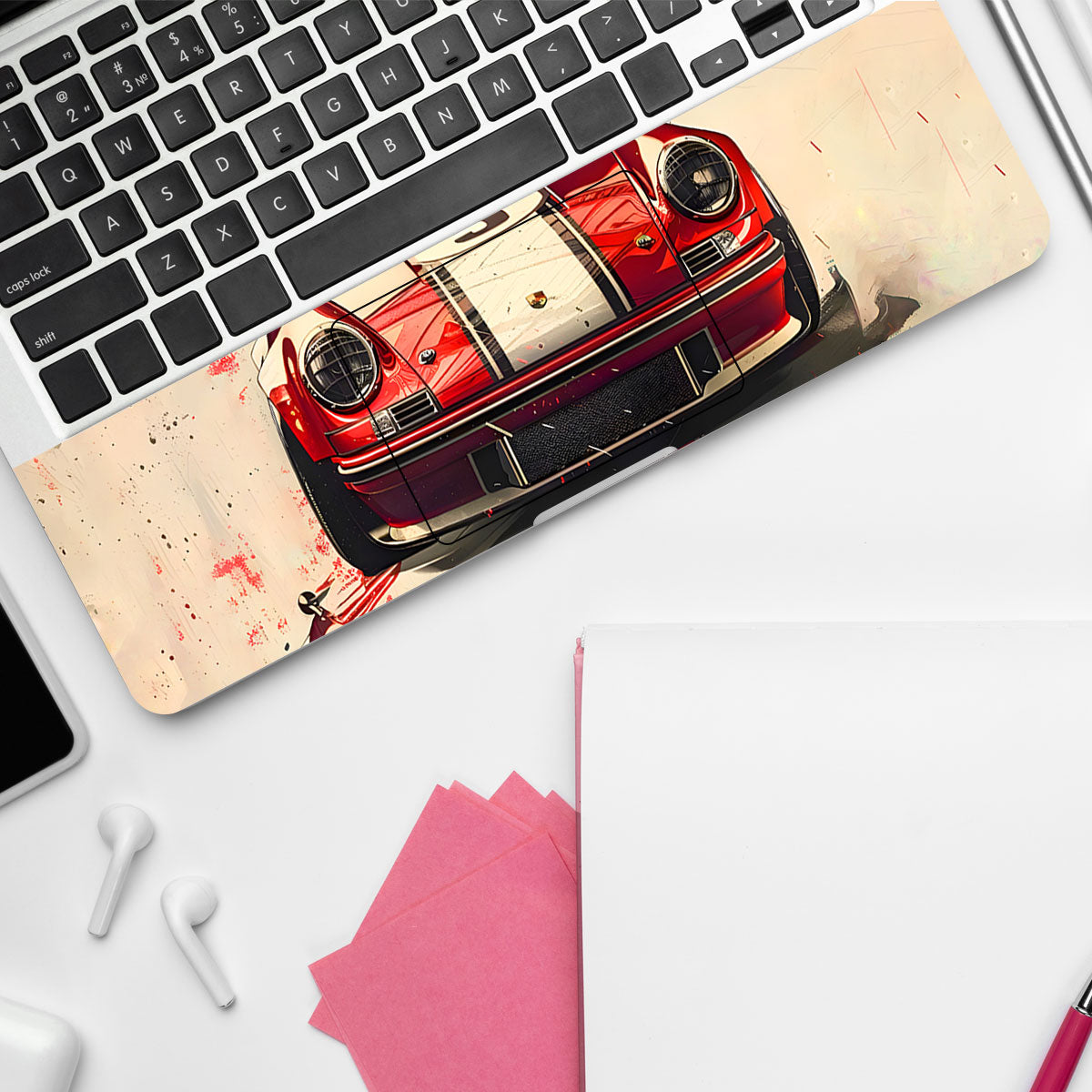 Classic Red Porsche Cars & Bikes Laptop Skin