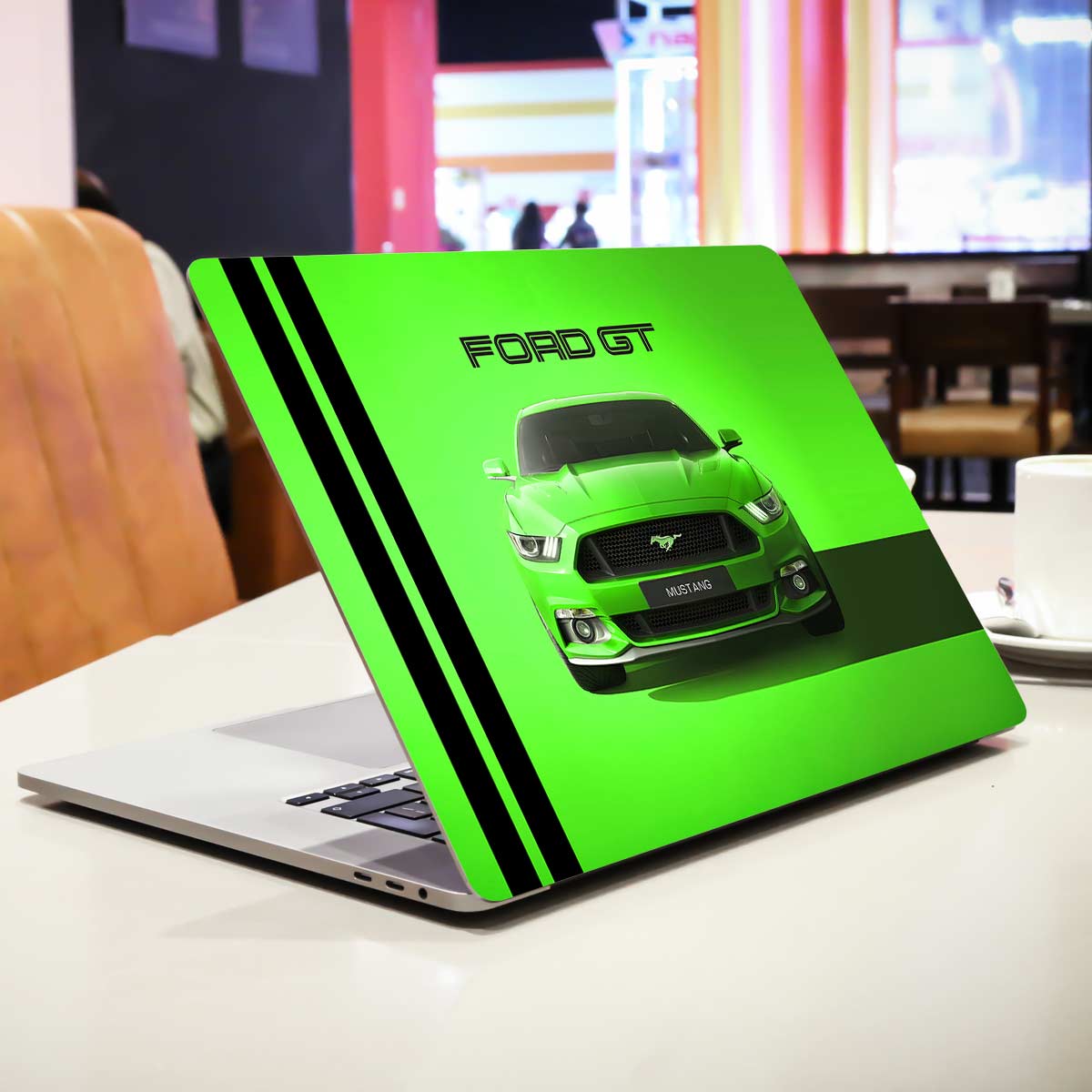 Ford GT Mustang in Green Cars & Bikes Laptop Skin