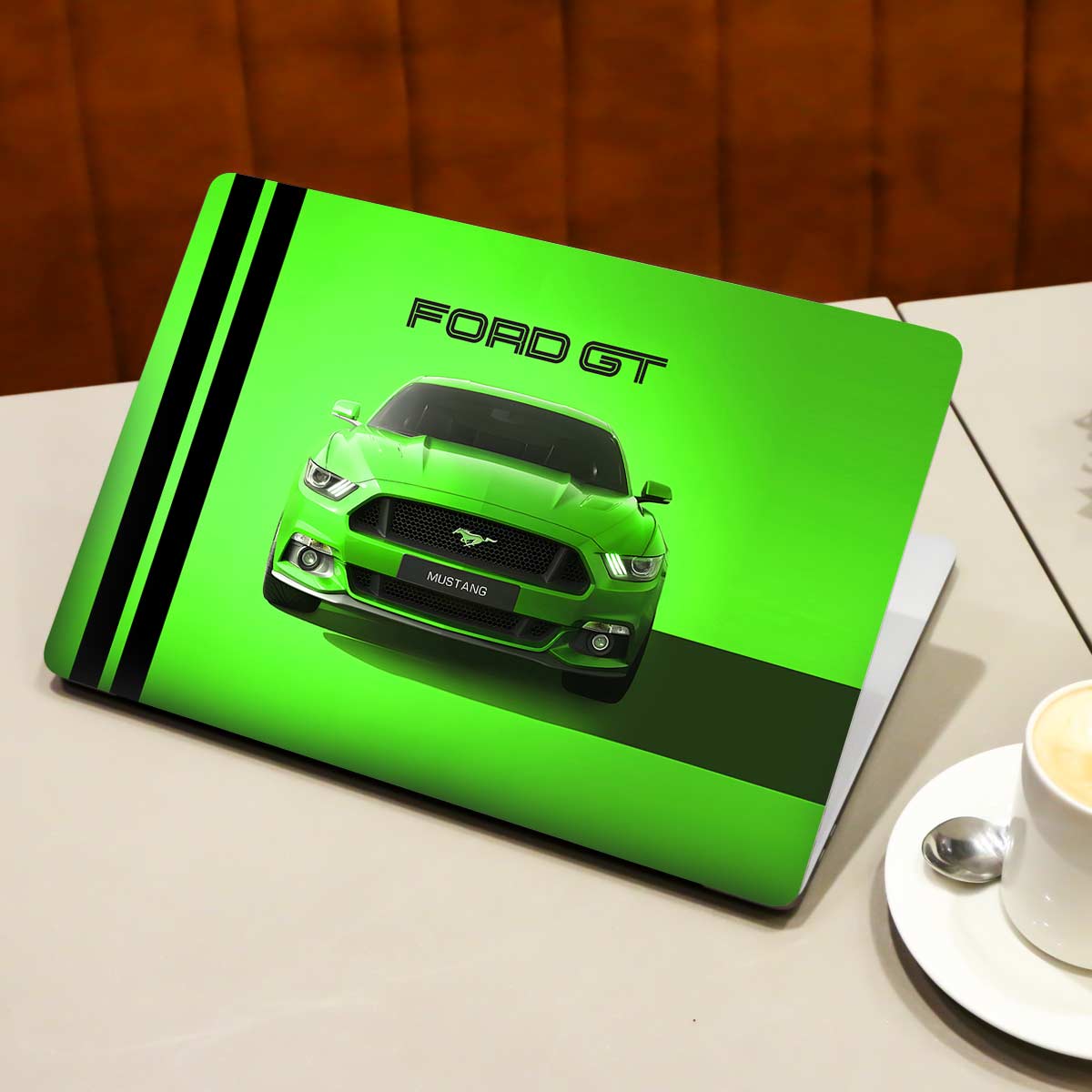 Ford GT Mustang in Green Cars & Bikes Laptop Skin