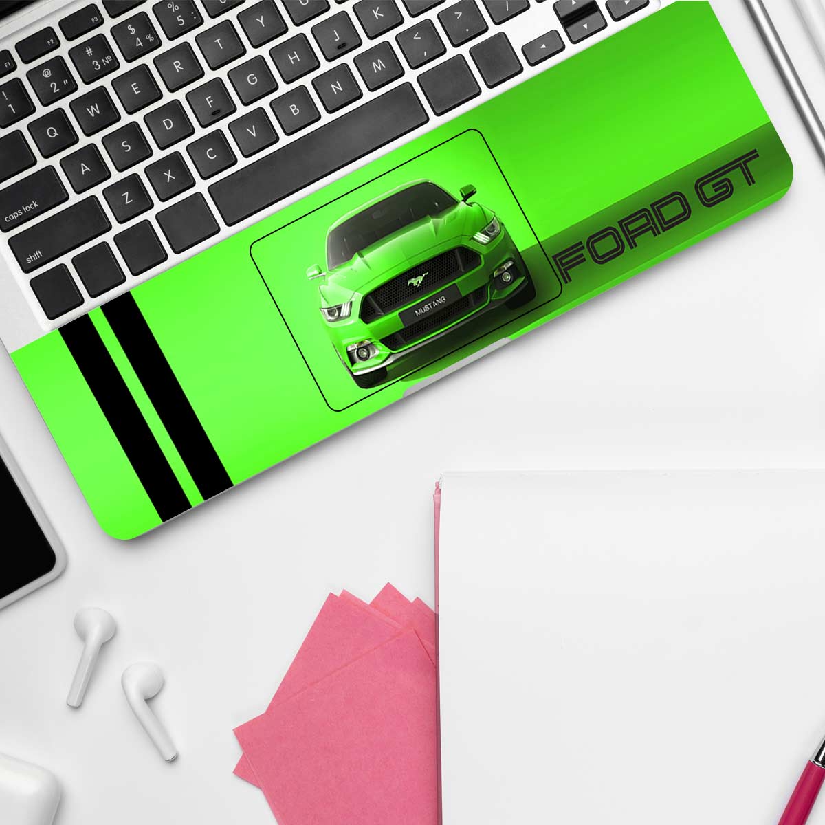 Ford GT Mustang in Green Cars & Bikes Laptop Skin