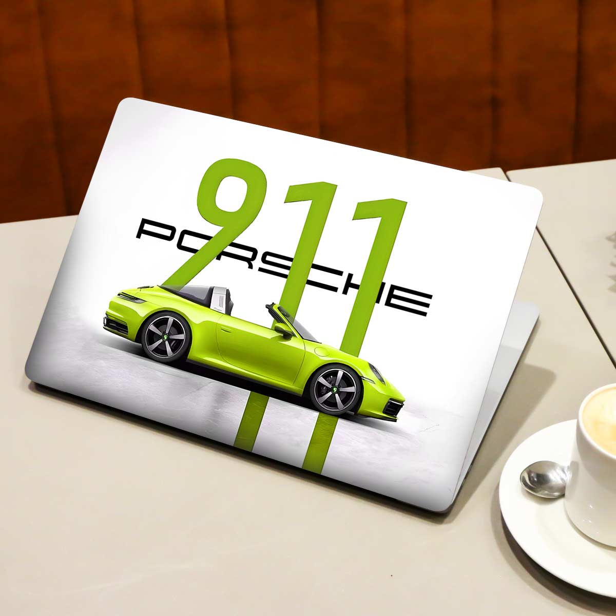 Lime Porsche 911 Cars & Bikes Laptop Skin