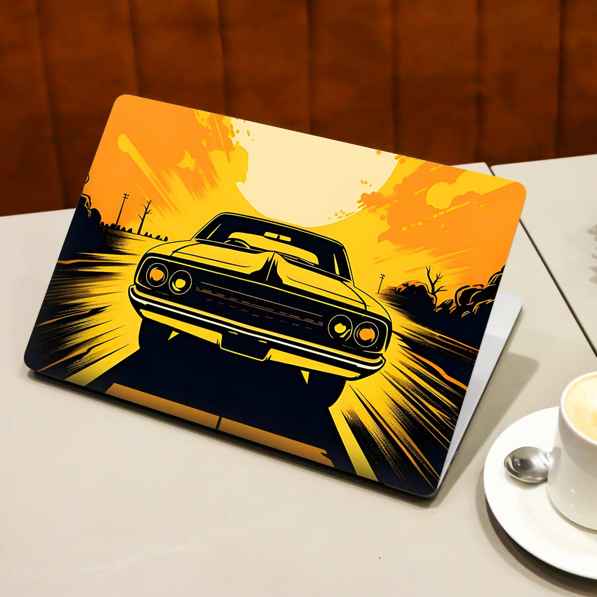 Muscle on the Open Road Cars & Bikes Laptop Skin