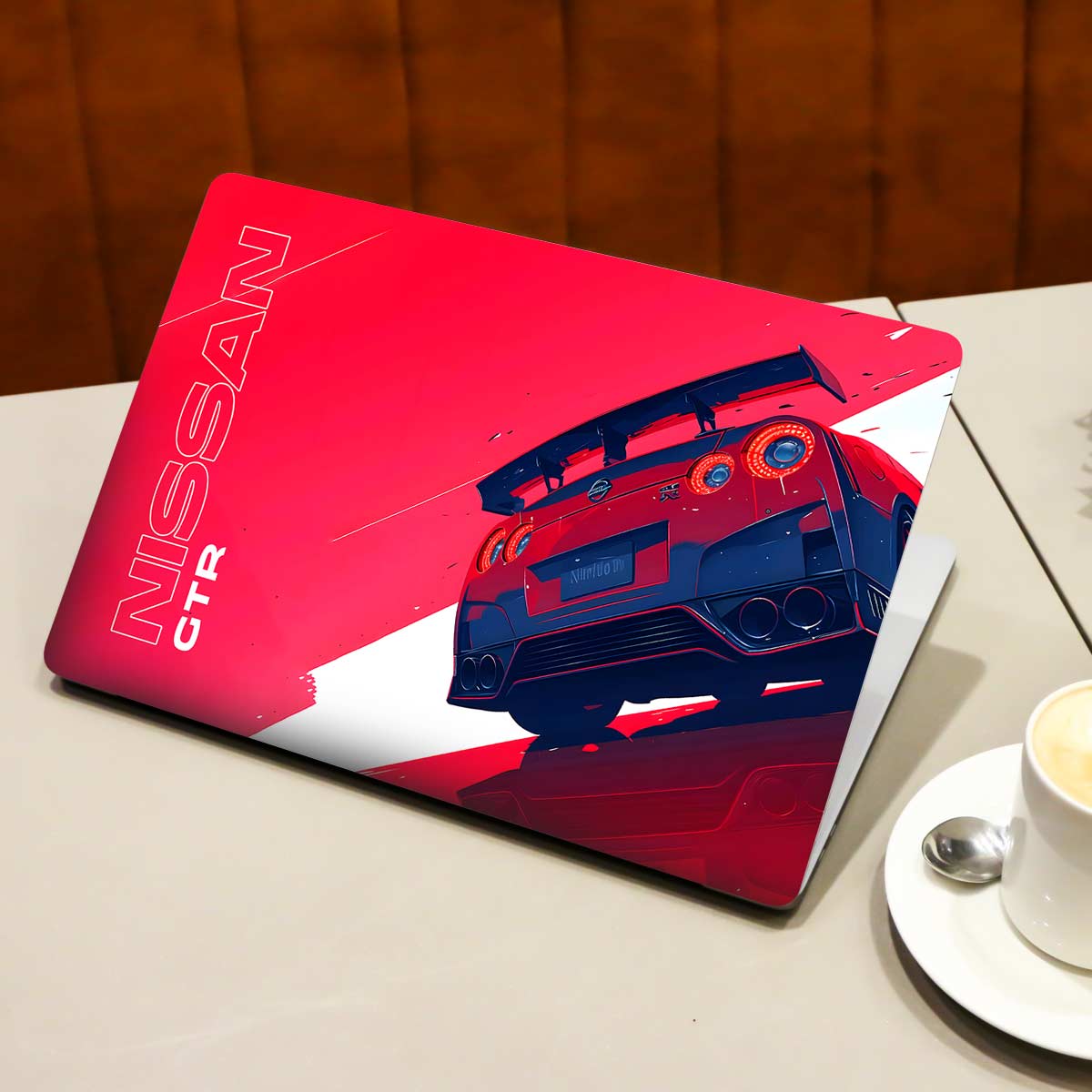 Nissan GTR in Red Cars & Bikes Laptop Skin