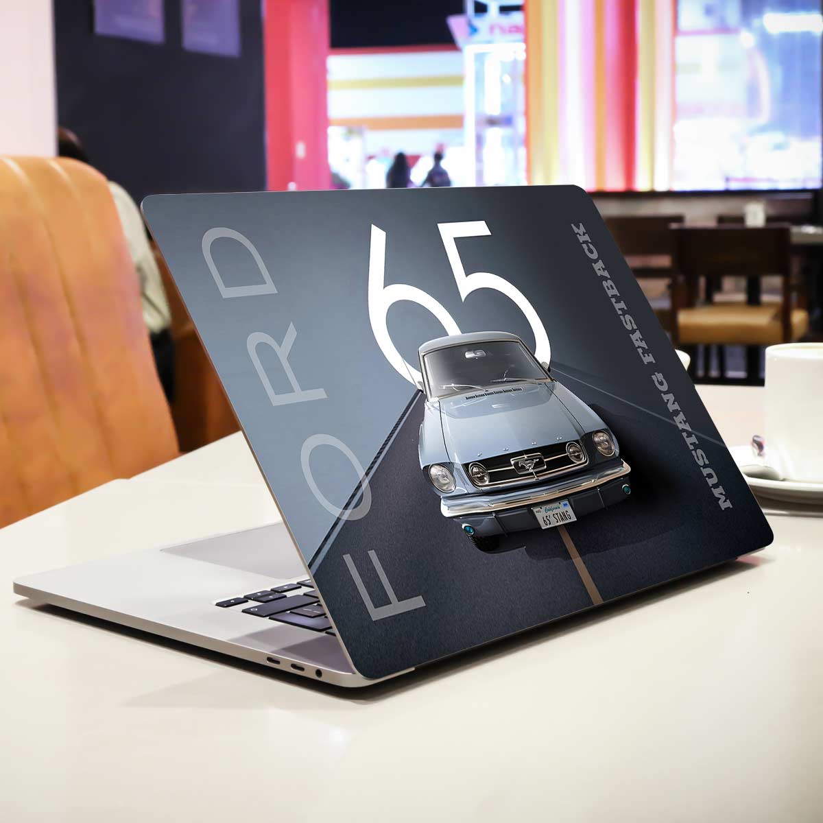 Steel Grey Ford Mustang Fastback Cars & Bikes Laptop Skin