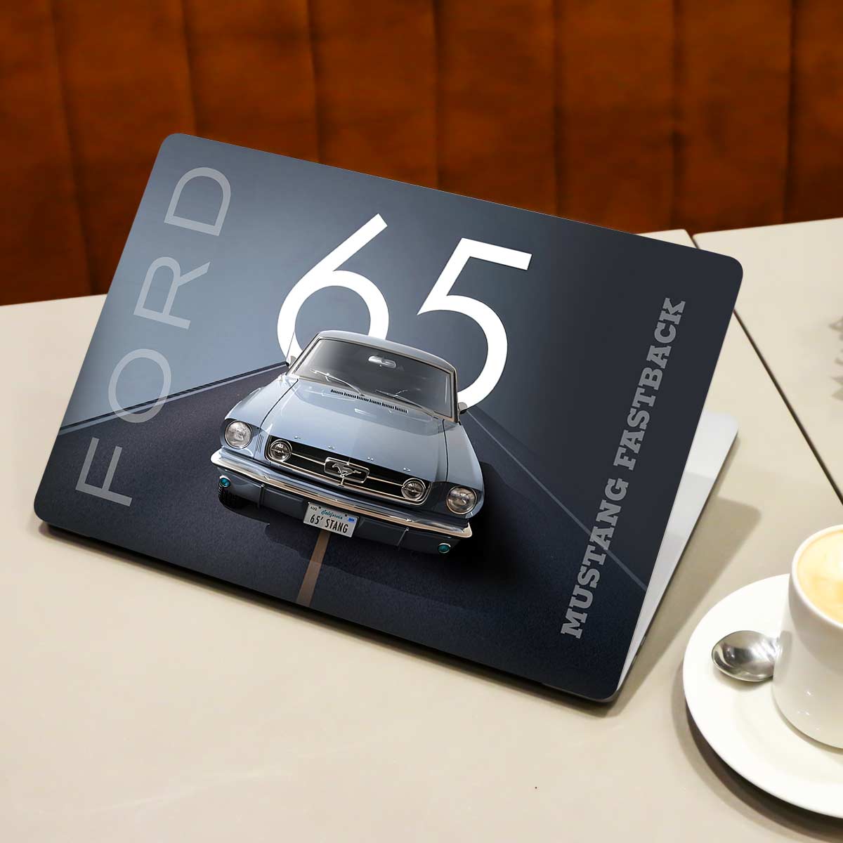 Steel Grey Ford Mustang Fastback Cars & Bikes Laptop Skin