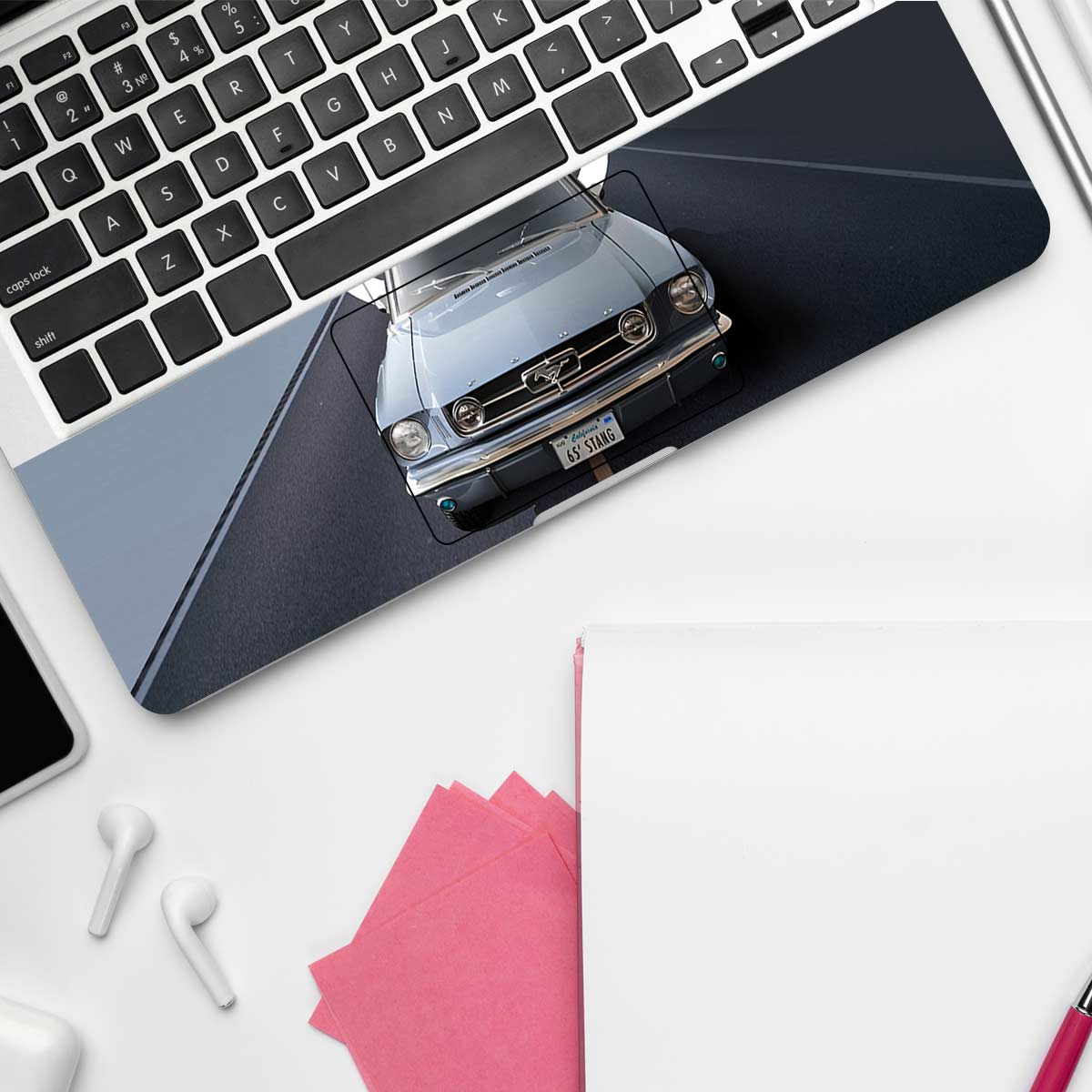 Steel Grey Ford Mustang Fastback Cars & Bikes Laptop Skin