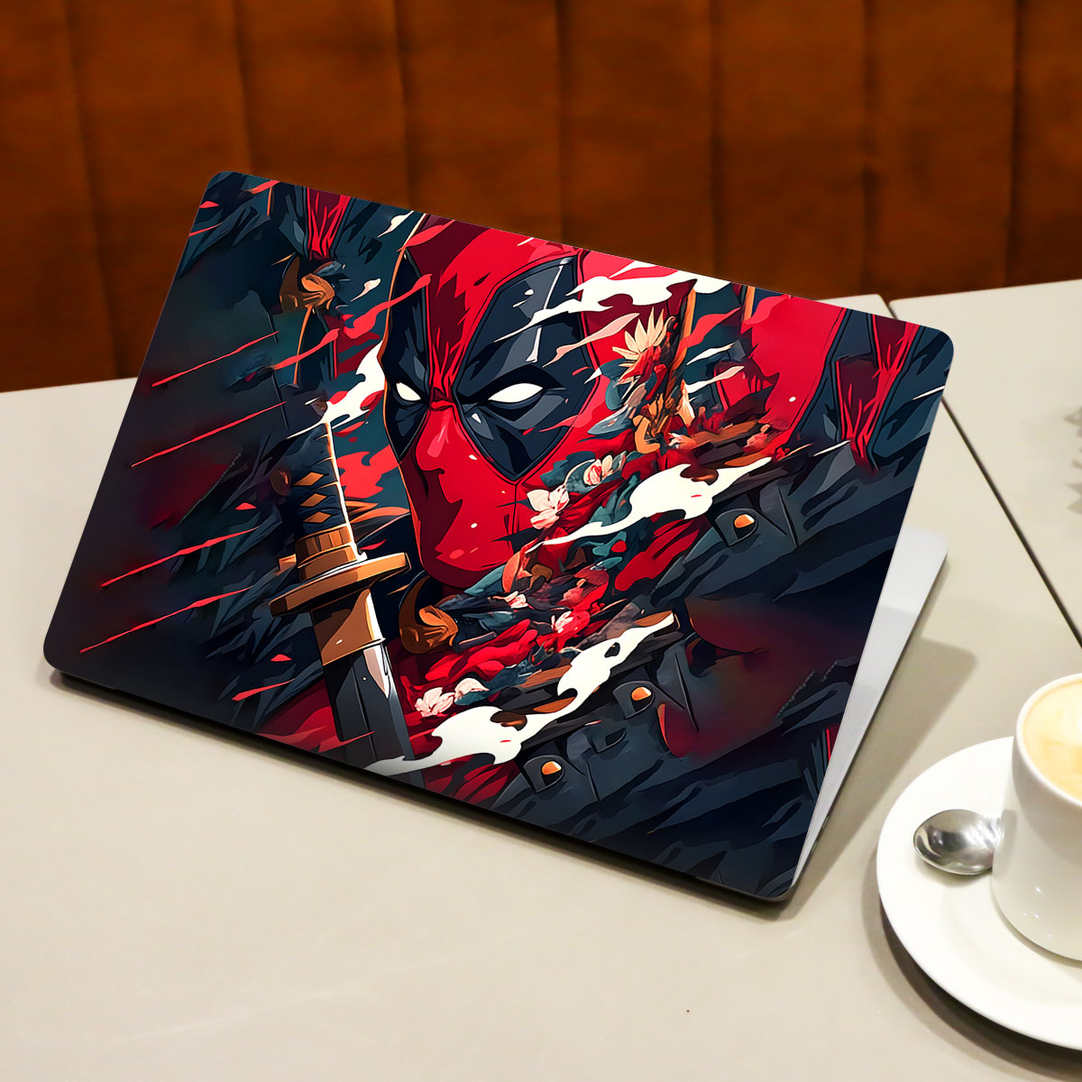 Deadpool Artful Chaos with Katana Comic Laptop Skin