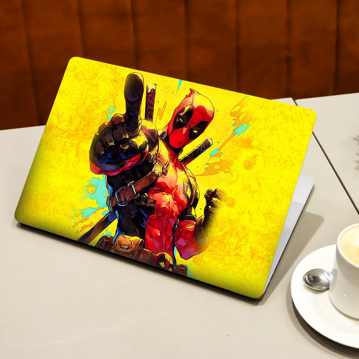 Deadpool Strikes Again Comic Laptop Skin