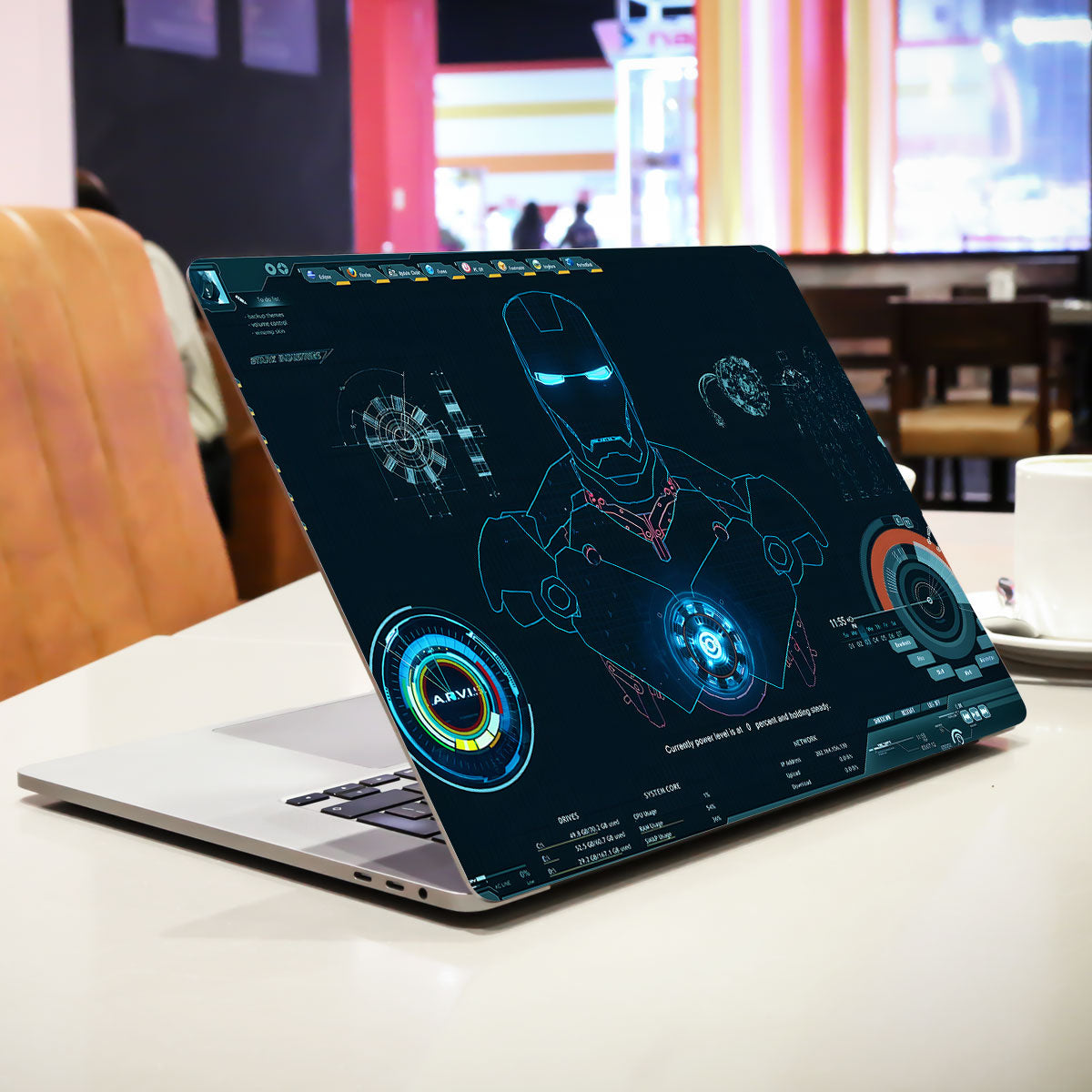 Iron Man Blue Interface Design Comic Laptop Skin