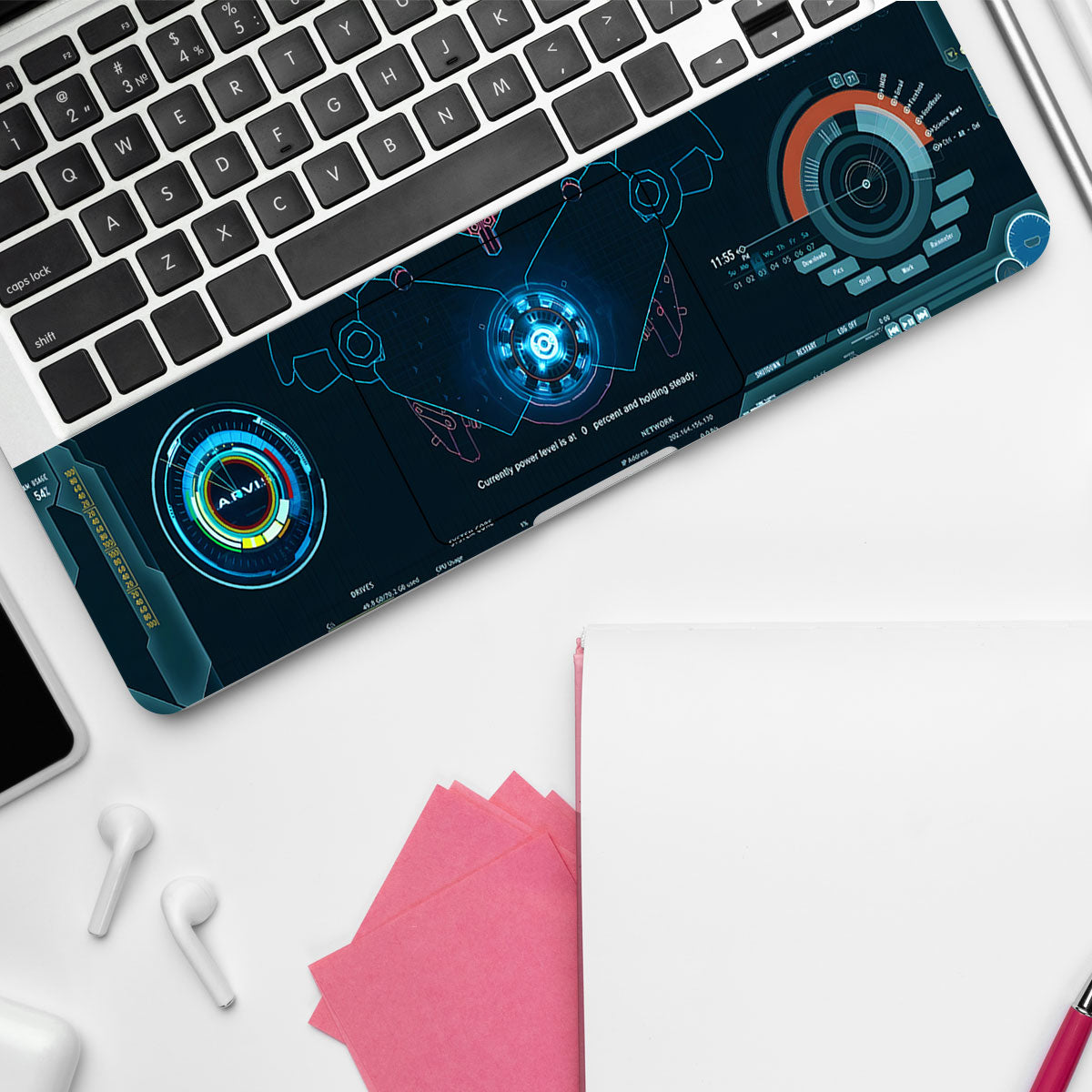 Iron Man Blue Interface Design Comic Laptop Skin