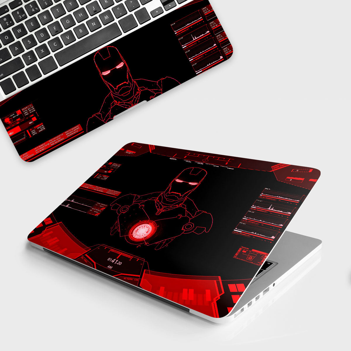 Fomo Store Laptop Skins Comics Iron Man Red Interface HUD