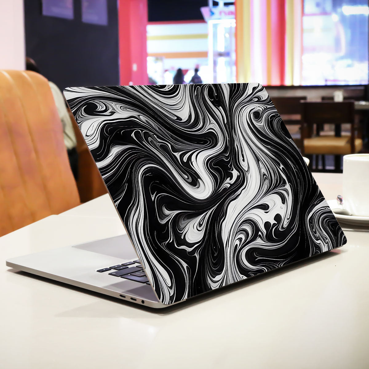Liquid Shades of Gray Laptop Skin