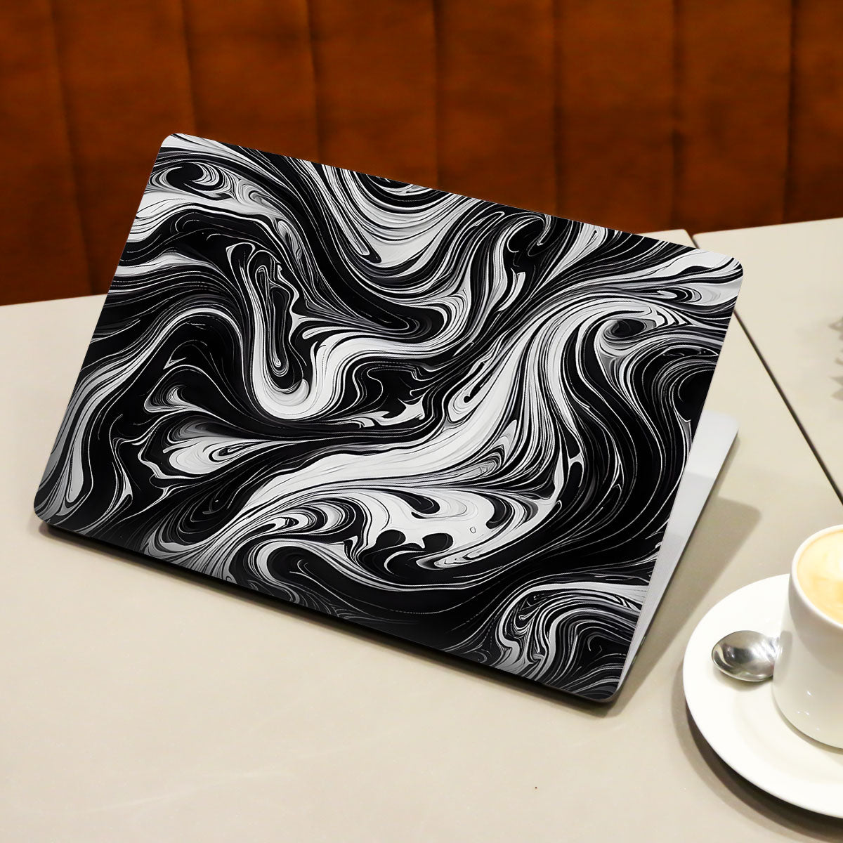 Liquid Shades of Gray Laptop Skin