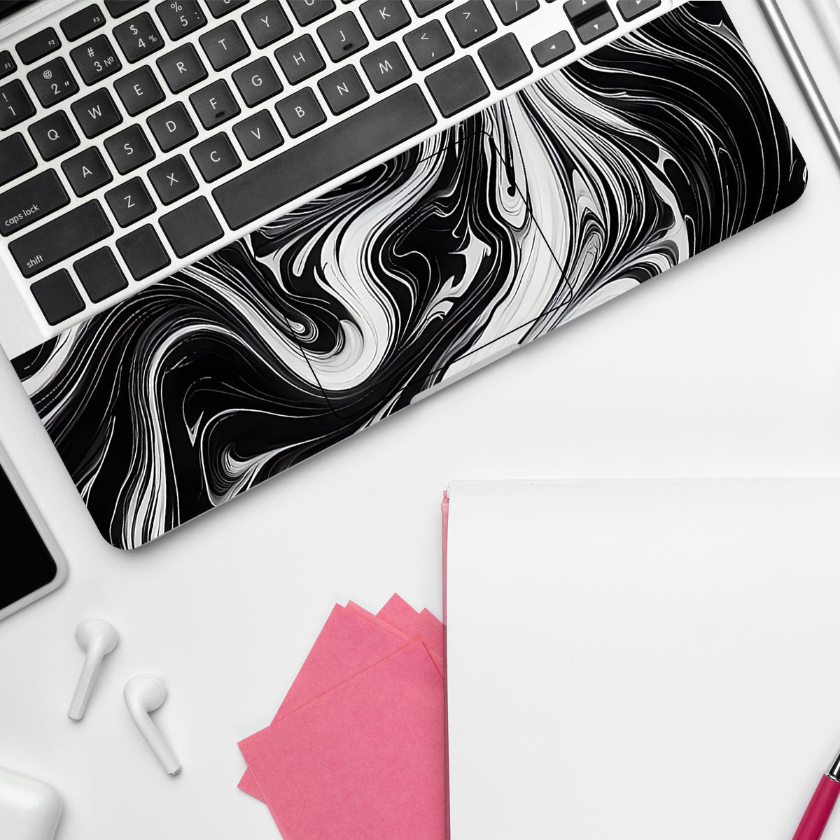 Liquid Shades of Gray Laptop Skin