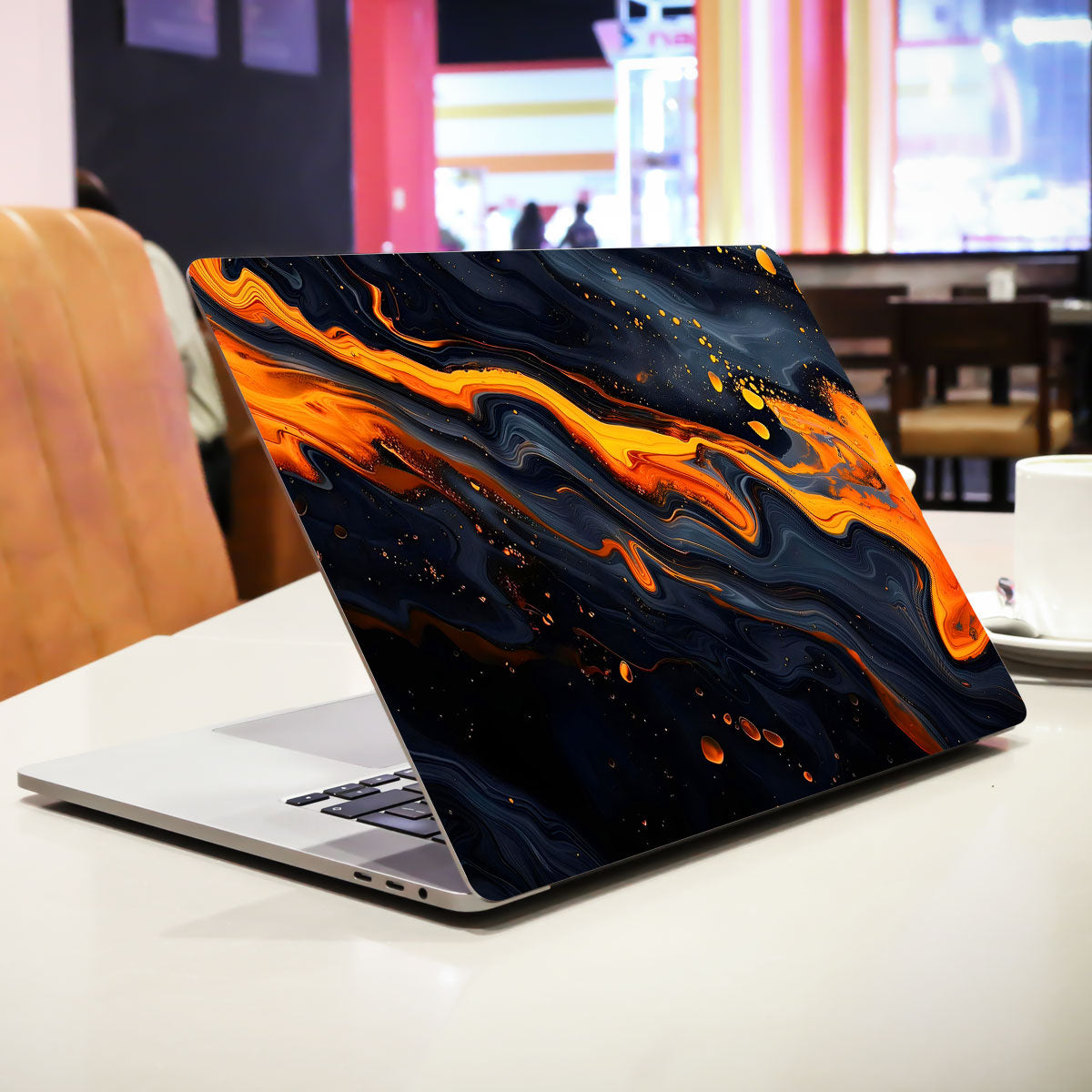 Orange Inferno Flow Laptop Skin