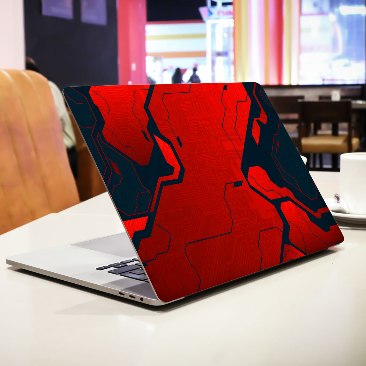Scarlet Grid Laptop Skin
