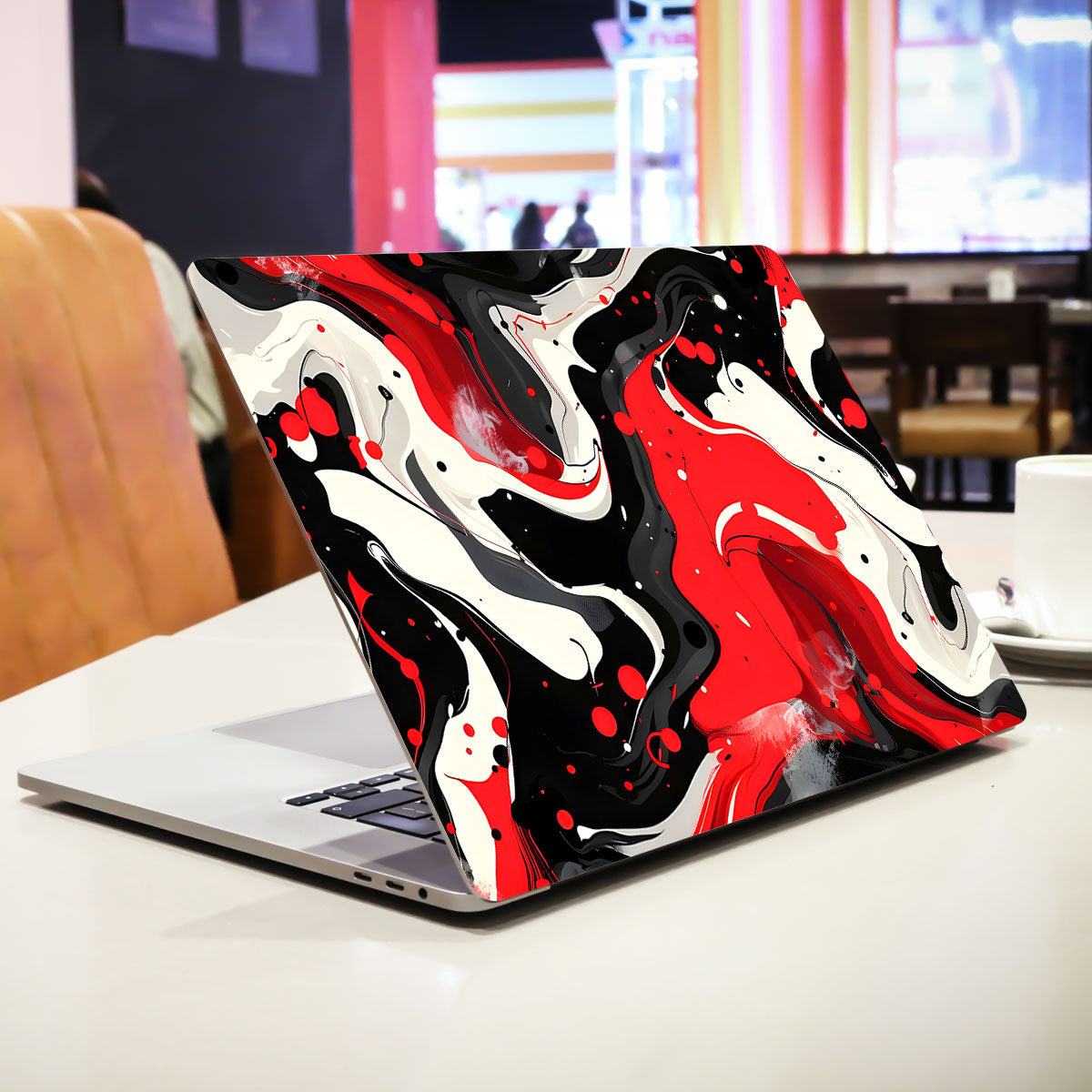 Scarlet and White Motion Laptop Skin