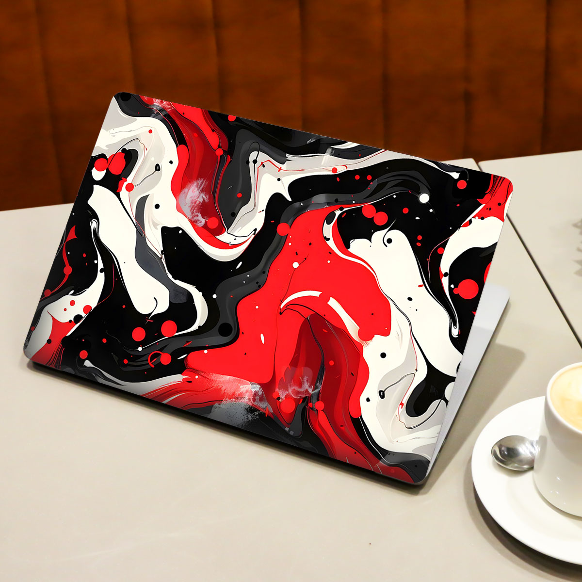 Scarlet and White Motion Laptop Skin