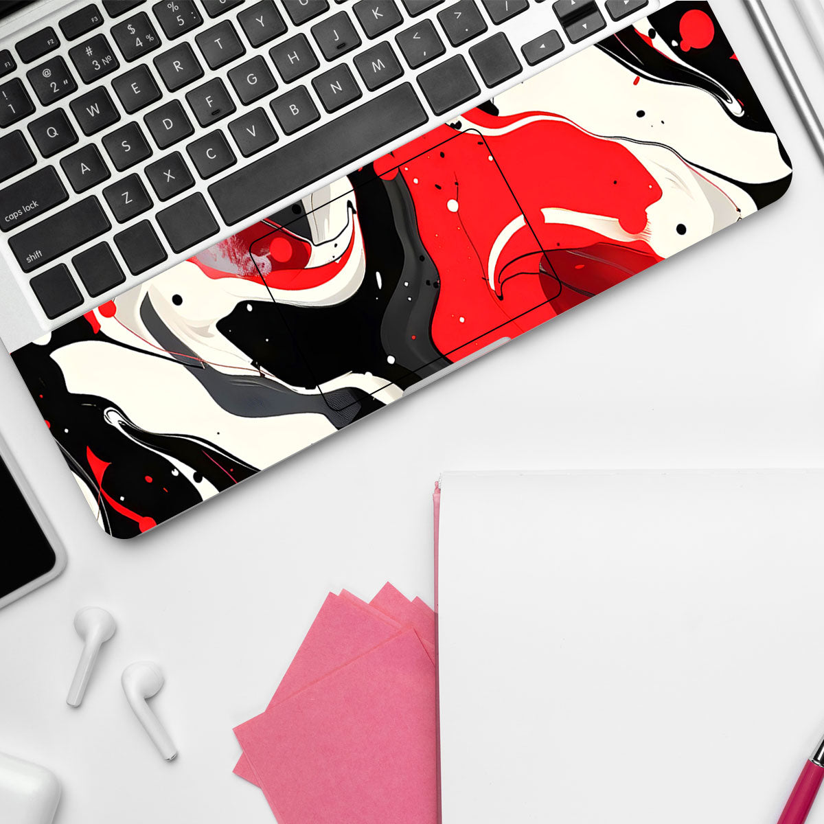 Scarlet and White Motion Laptop Skin