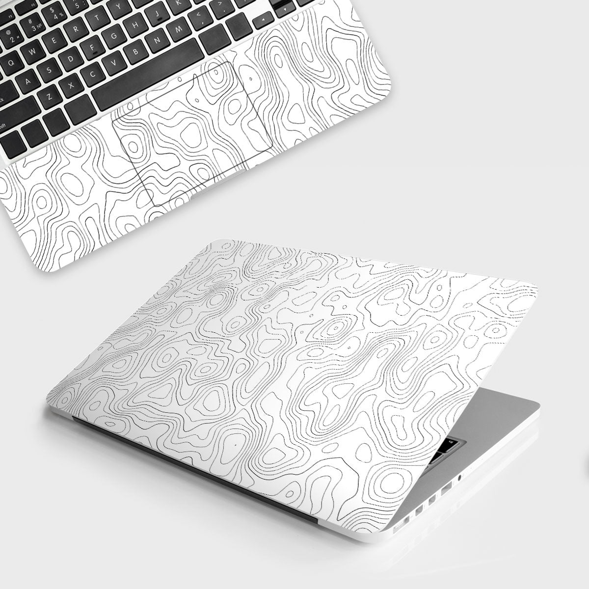 White Contour Design Laptop Skin