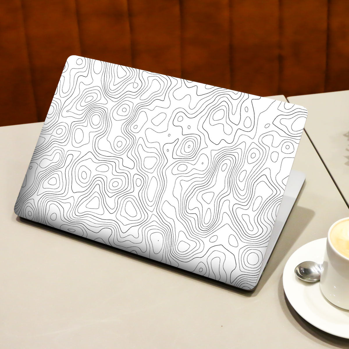 White Contour Design Laptop Skin