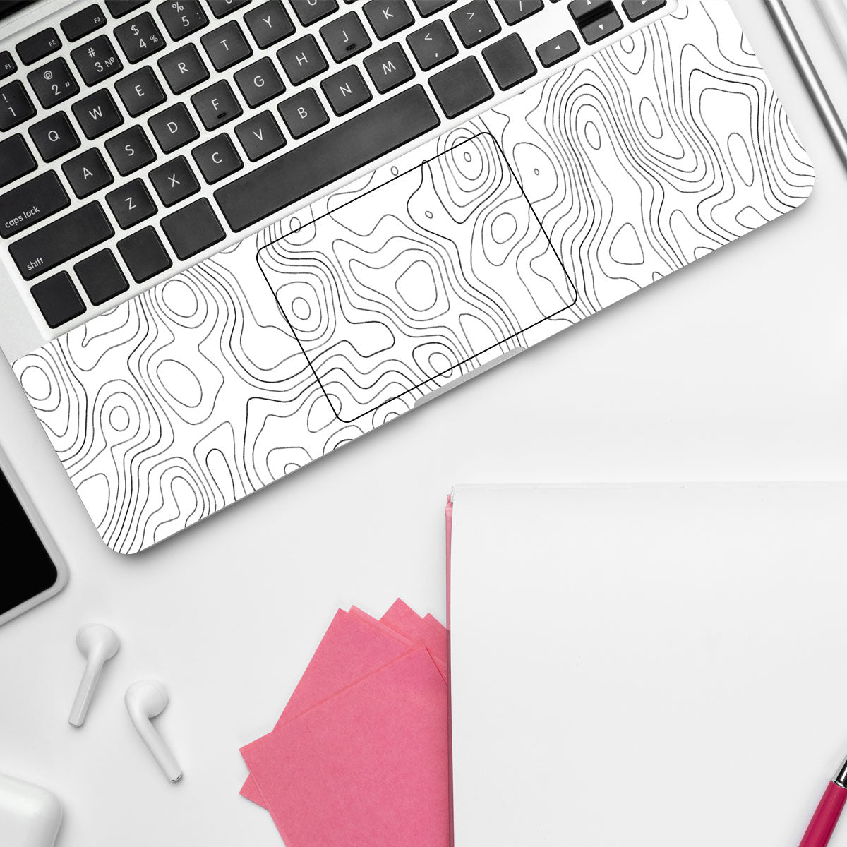 White Contour Design Laptop Skin