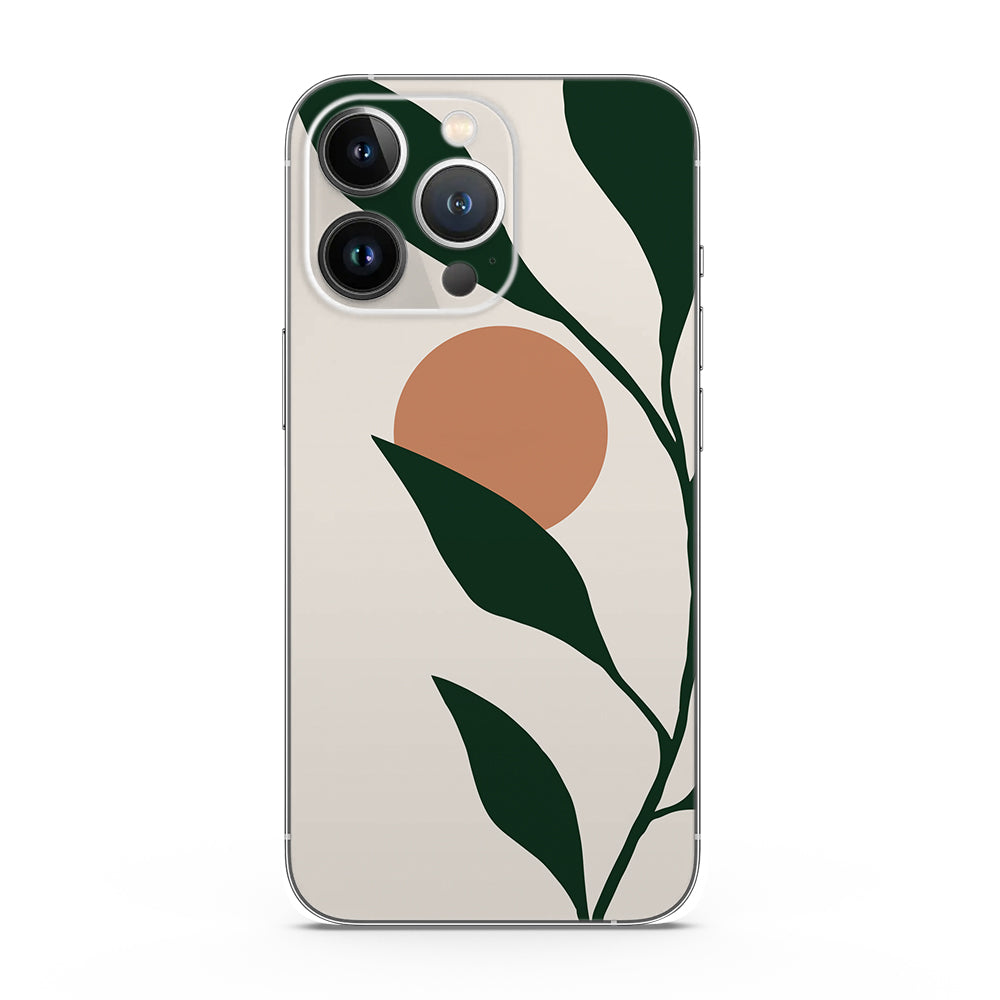 Fomo Store Mobile Skins Botanical Sun & Leaf Minimalist Art
