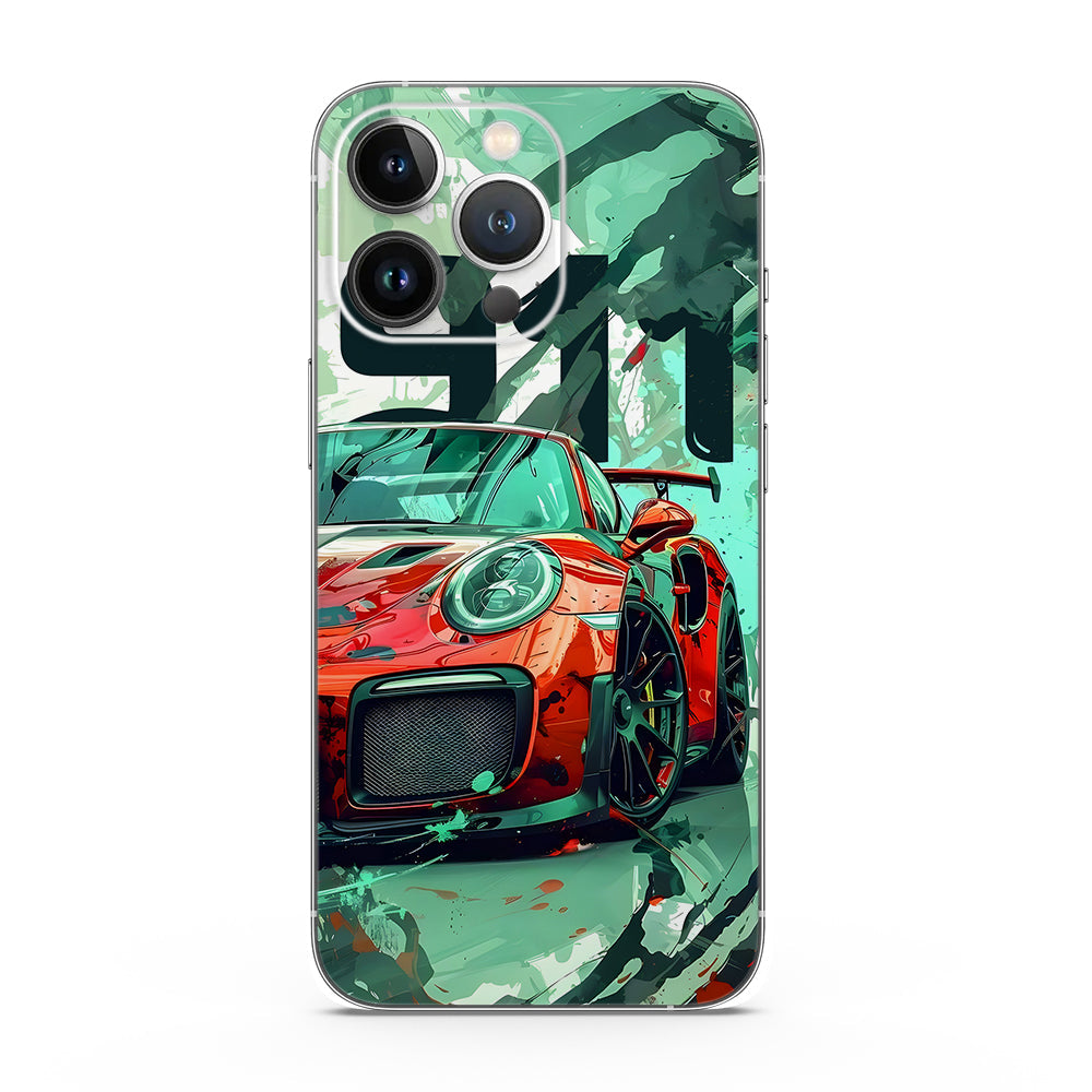 Fomo Store Mobile Skins Cars & Bikes Red Porsche GT 911