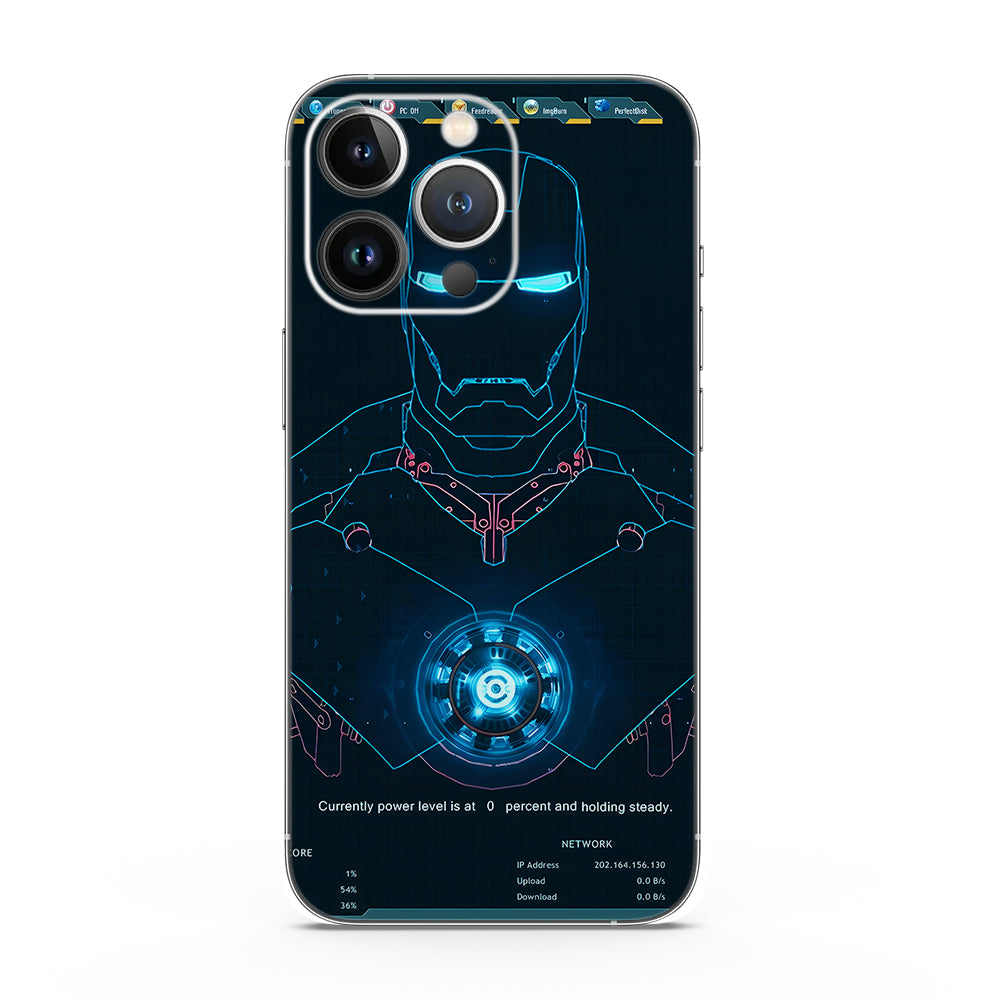 Iron Man Blue Interface Mobile Skin Tech Hero Design