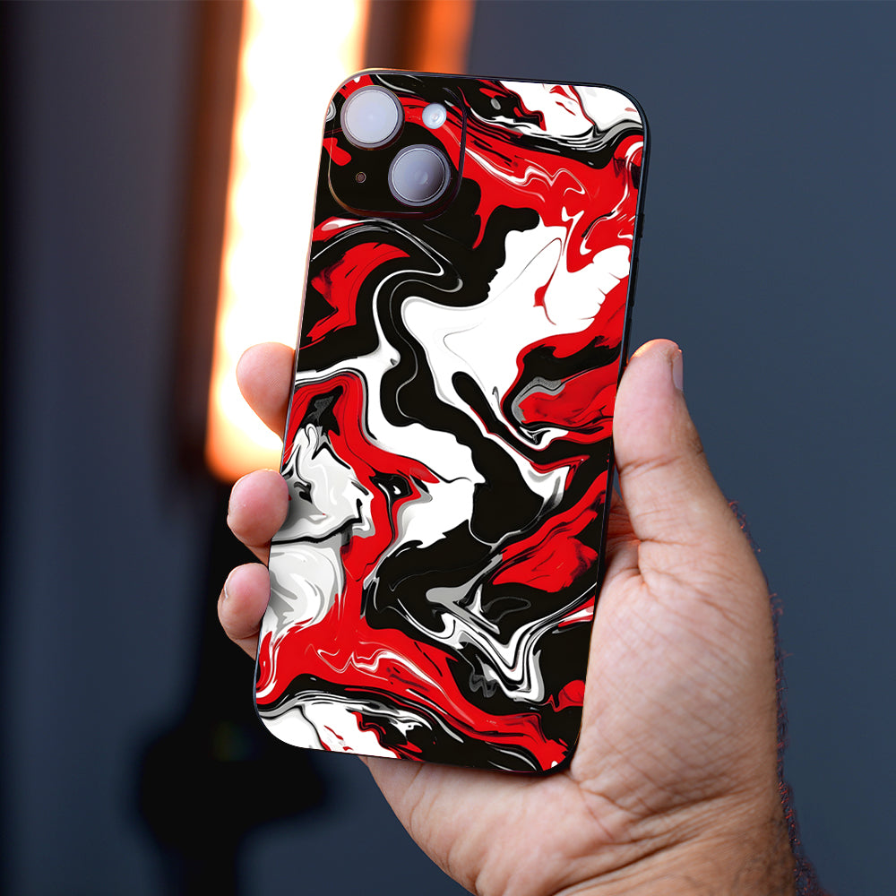 Monochrome Scarlet Swirl Mobile Skin