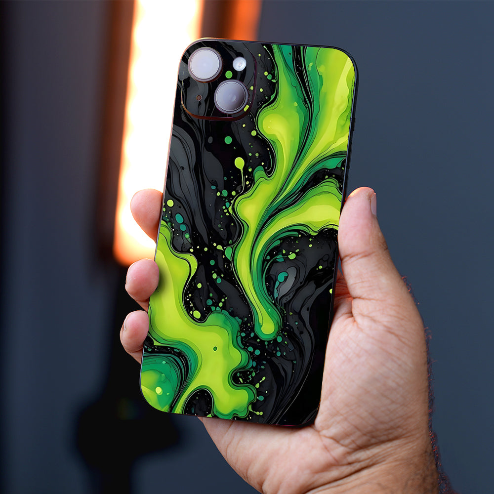 Neon Green Flow Mobile Skin