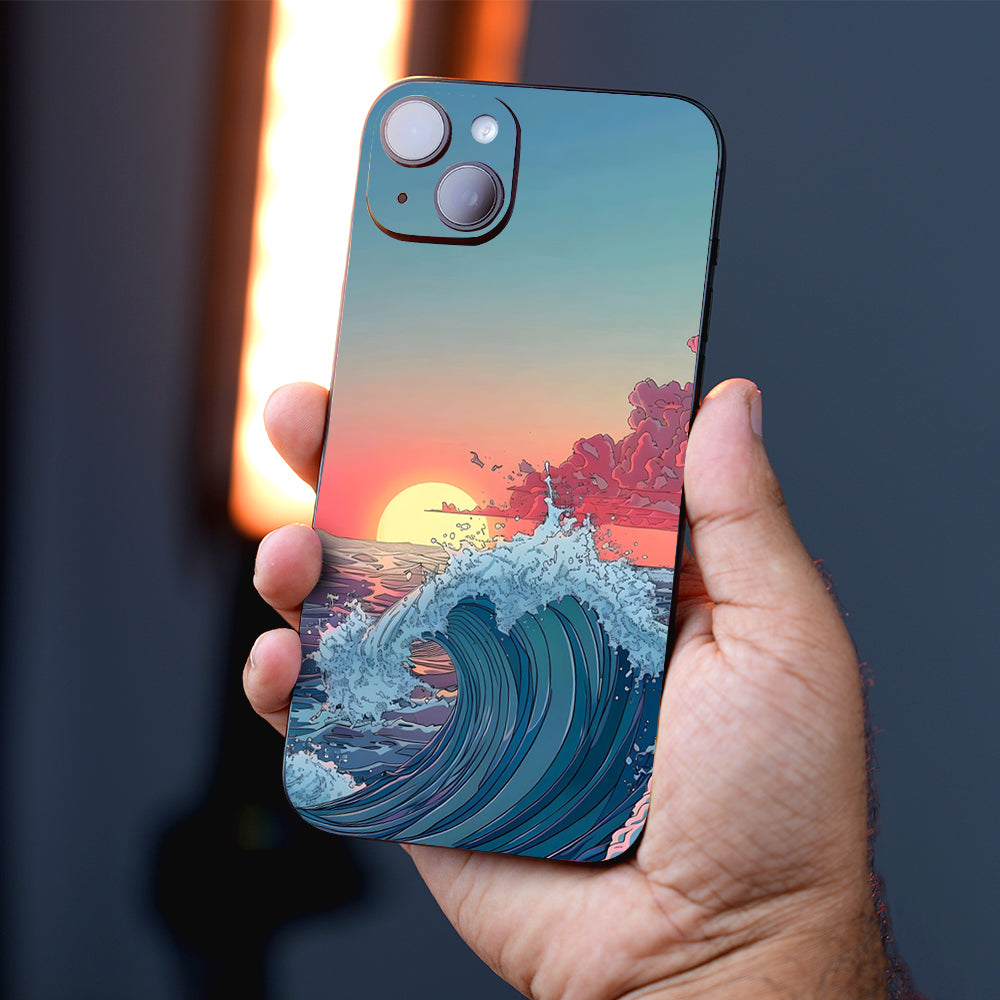 Serene Sunset Waves Mobile Skin