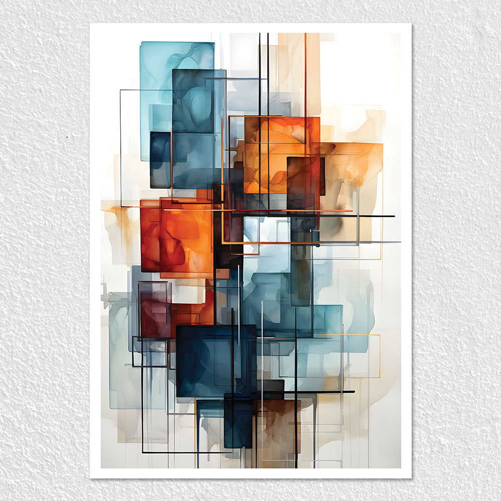 Fomo Store Posters Abstract Parallel Lines & Rectangular Art