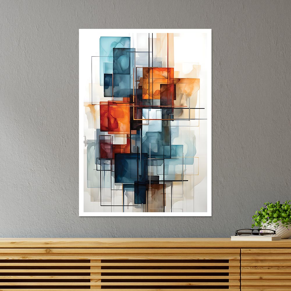 Parallel Lines & Rectangular Art Abstract Poster