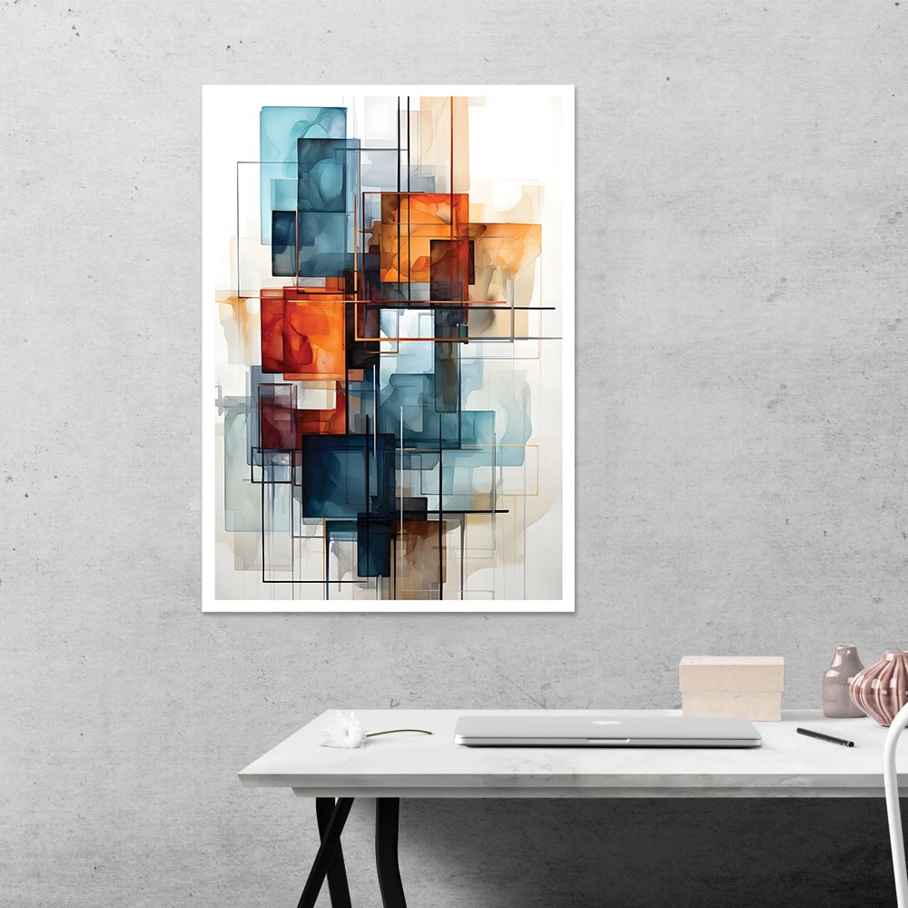 Parallel Lines & Rectangular Art Abstract Poster