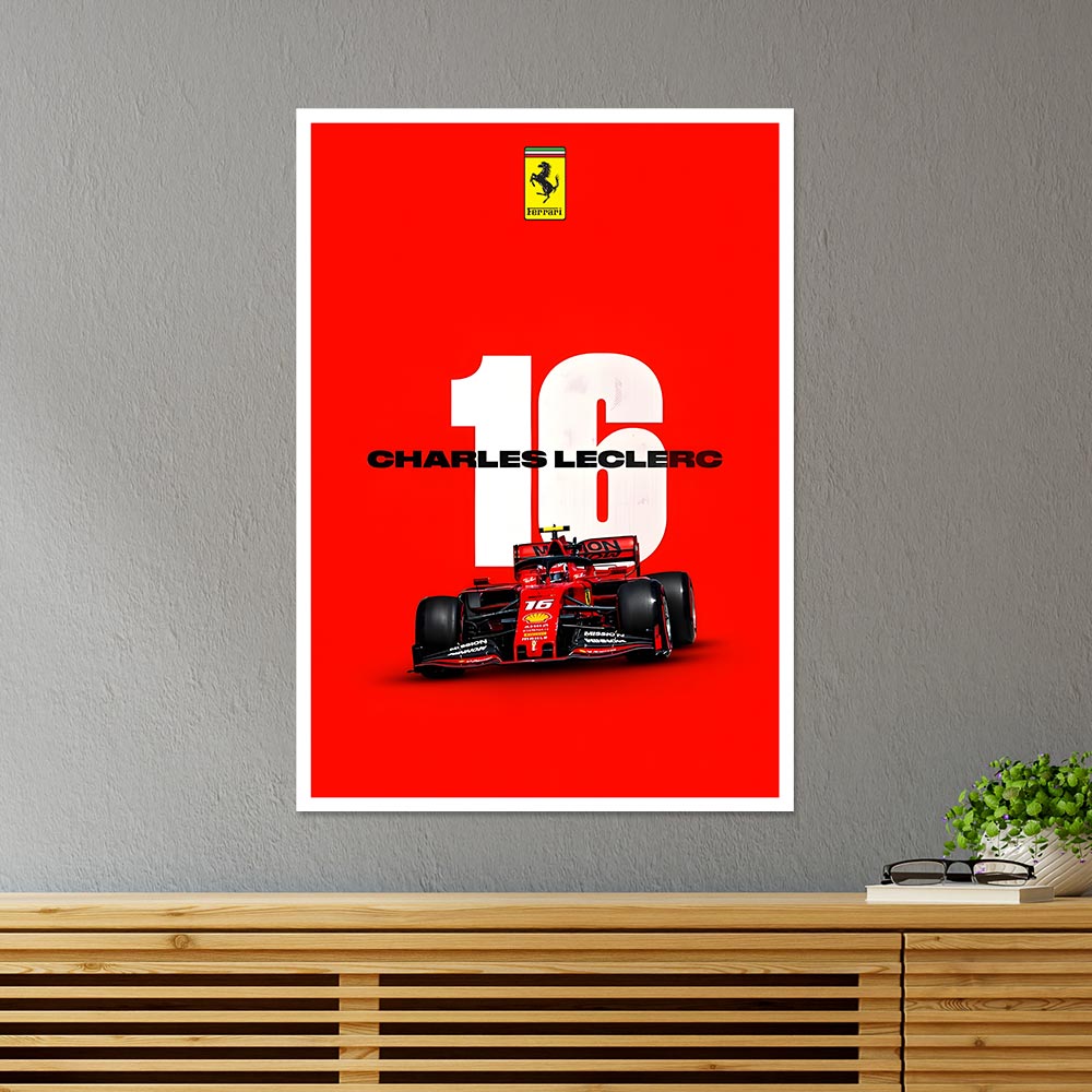 16 Charles Leclerc Cars & Bikes Poster