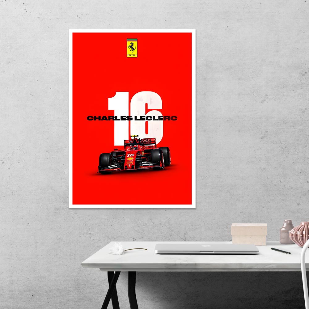 16 Charles Leclerc Cars & Bikes Poster