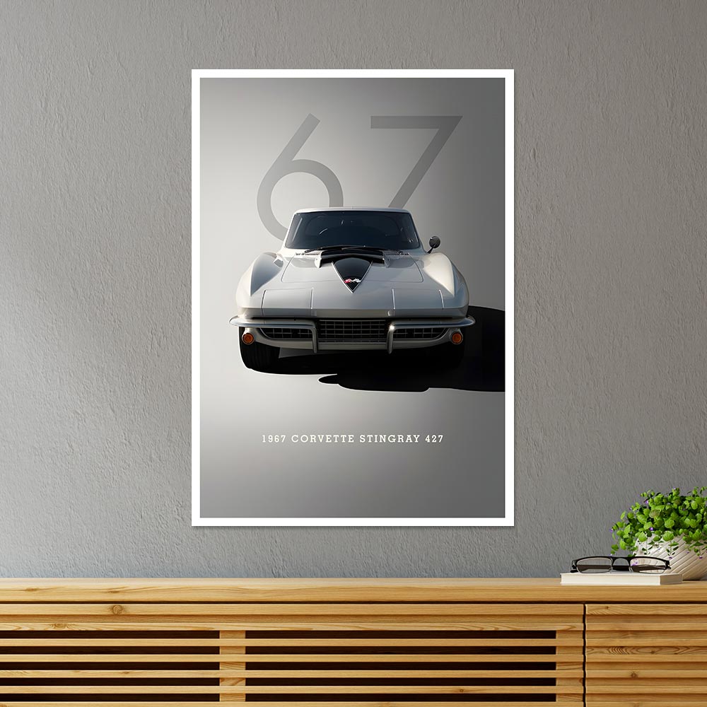 1967 Corvette Stingray 427 Cars & Bikes Poster