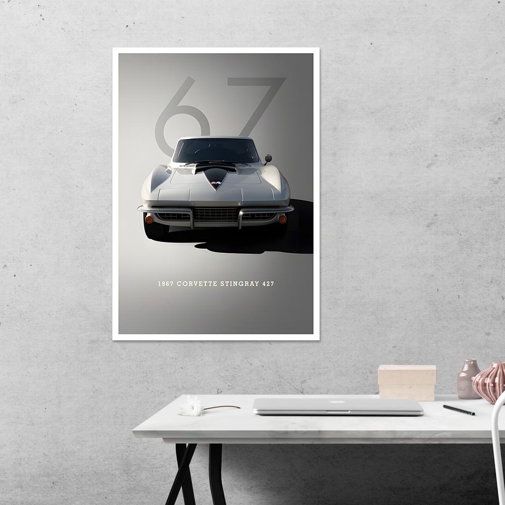 1967 Corvette Stingray 427 Cars & Bikes Poster