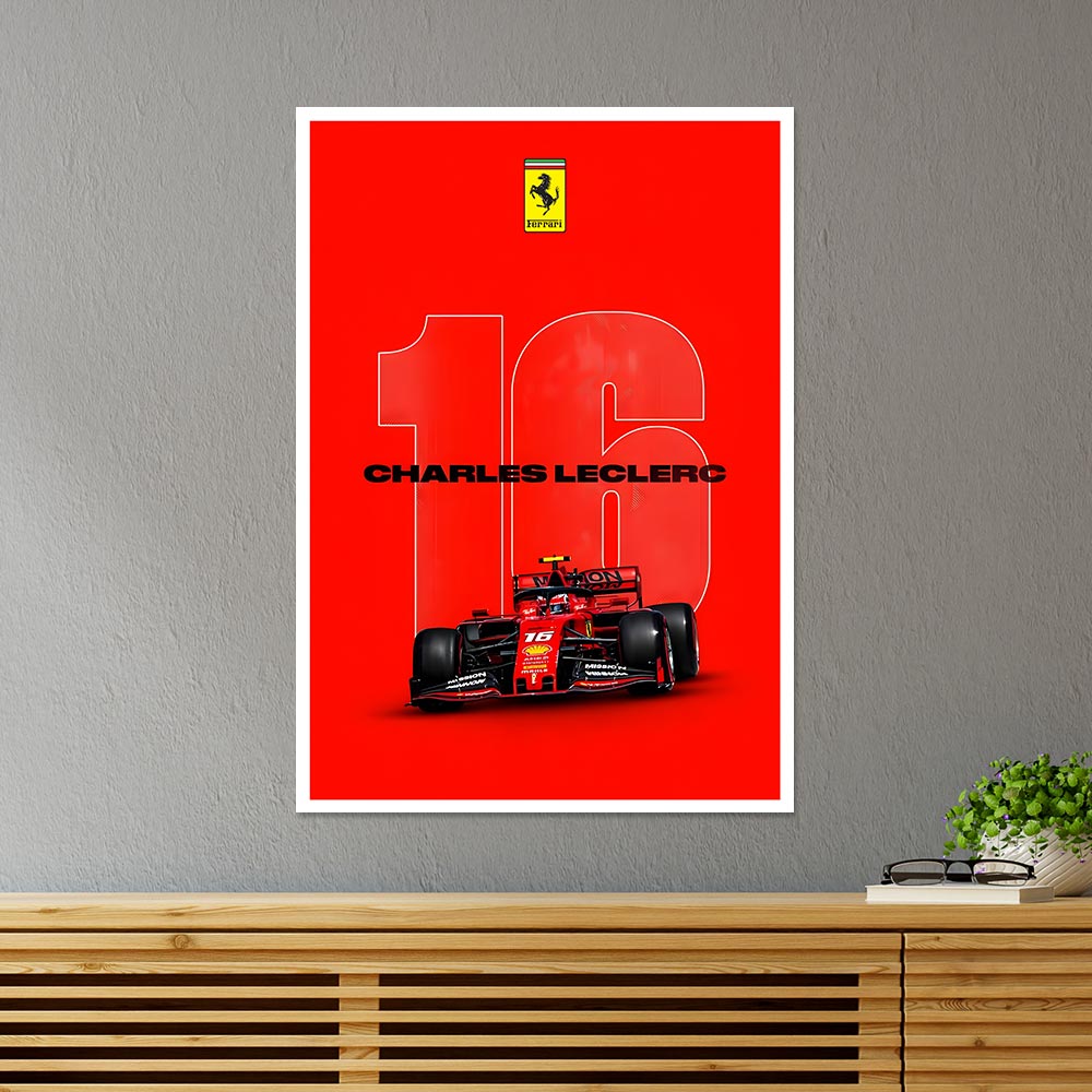 Charles Leclerc 16 Cars & Bikes Poster