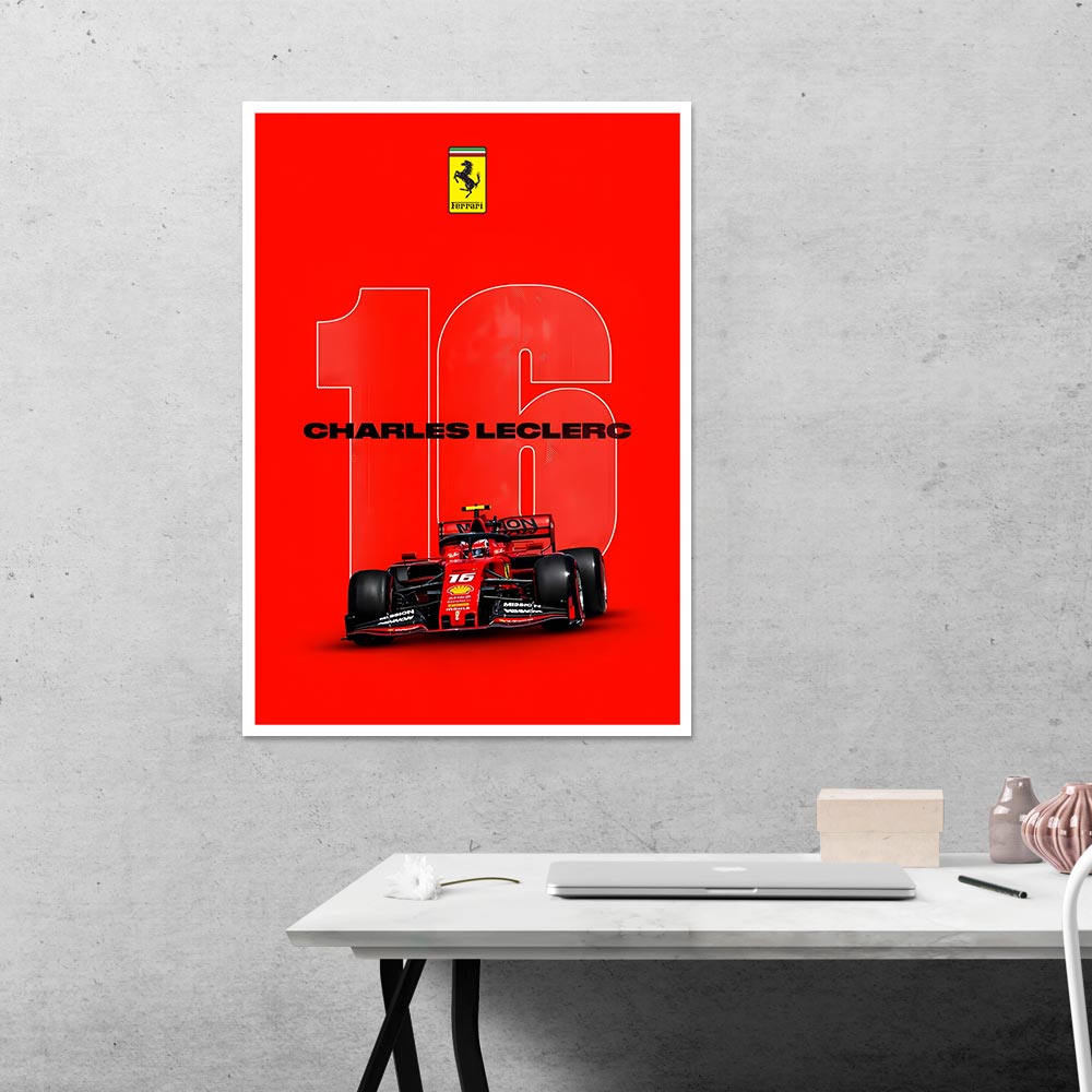 Charles Leclerc 16 Cars & Bikes Poster