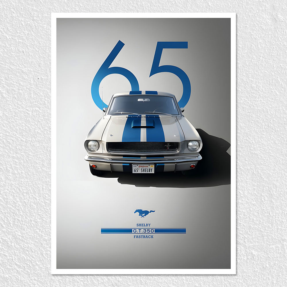 Fomo Store Posters Cars & Bikes Cobalt Blue Shelby Mustang GT350