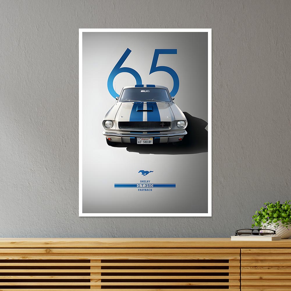 Cobalt Blue Shelby Mustang GT350 Cars & Bikes Poster