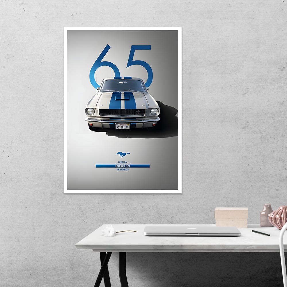 Cobalt Blue Shelby Mustang GT350 Cars & Bikes Poster