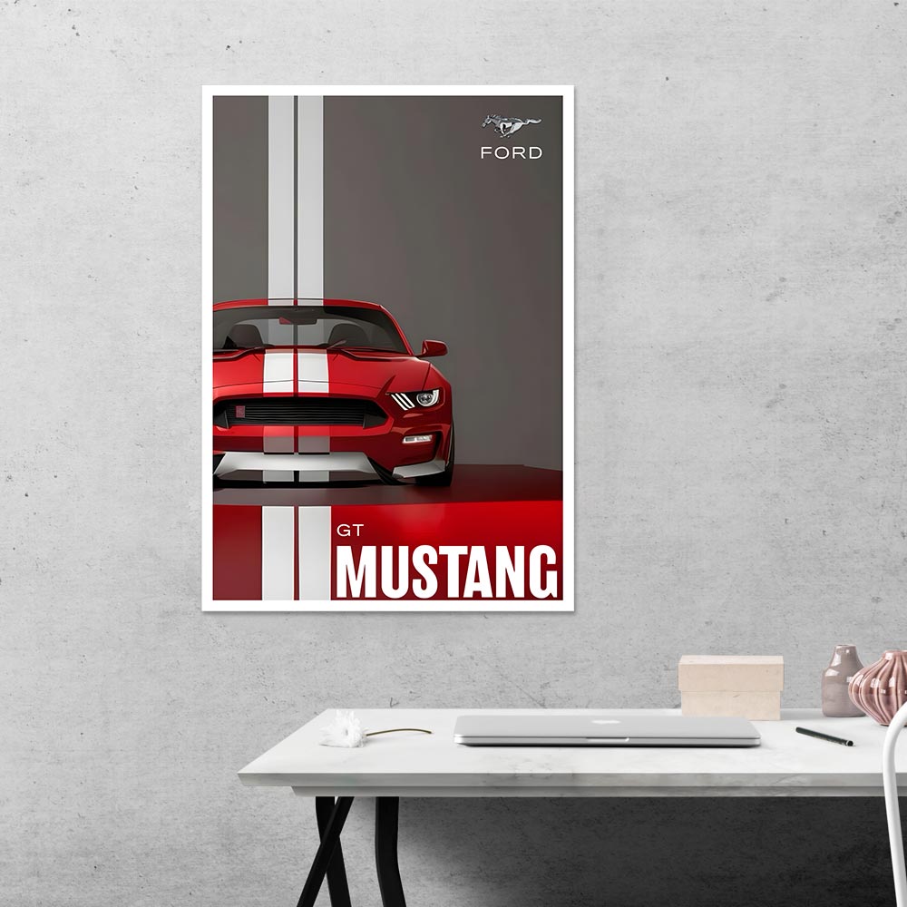 Ford GT Mustang Cars & Bikes Poster