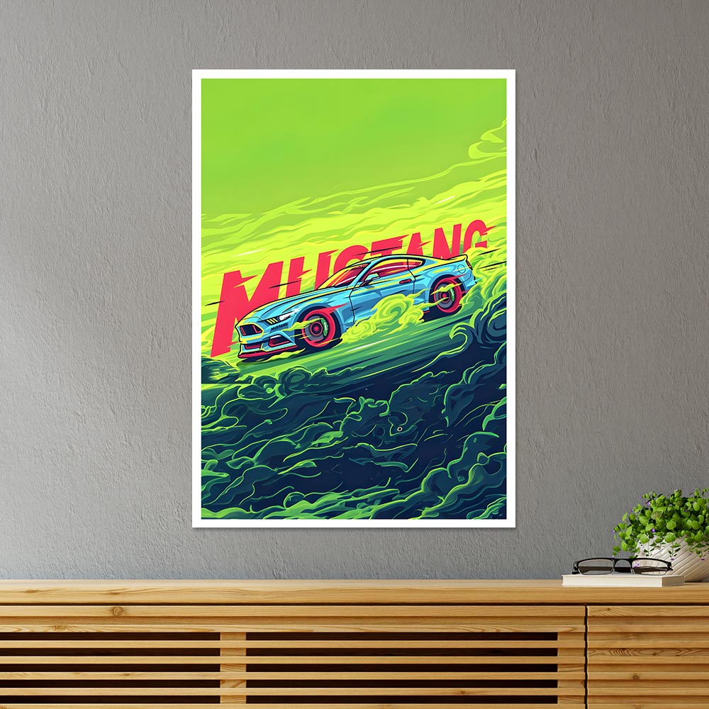 Ford Mustang Cars & Bikes Poster